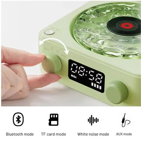 Cozette™ Retro Bluetooth Vinyl Record Player – Portable Turntable with LED Light & Stereo Speakers