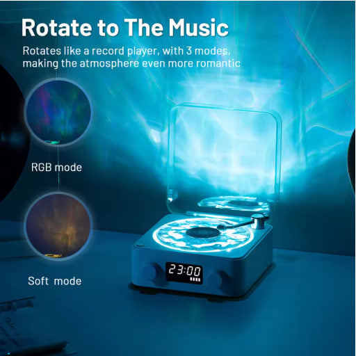 Cozette™ Retro Bluetooth Vinyl Record Player – Portable Turntable with LED Light & Stereo Speakers