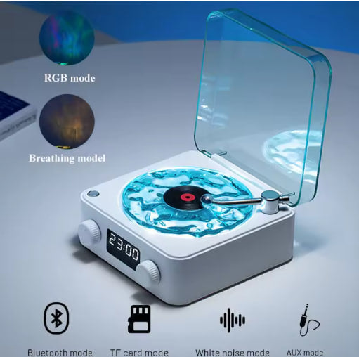 Cozette™ Retro Bluetooth Vinyl Record Player – Portable Turntable with LED Light & Stereo Speakers