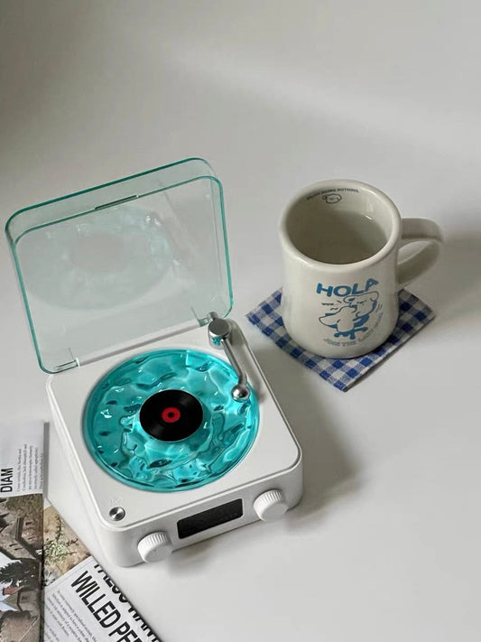 Cozette™ Retro Bluetooth Vinyl Record Player – Portable Turntable with LED Light & Stereo Speakers